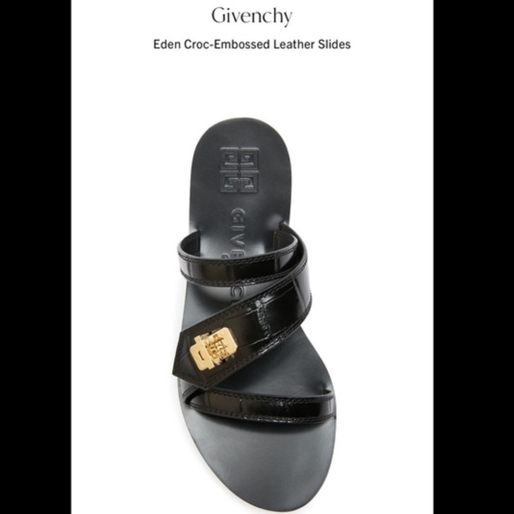 Givenchy Eden Croc Lock Slide Sandal